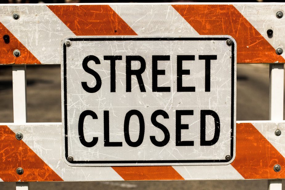 Street closure sign